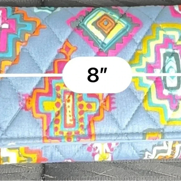 🆕 Vera Bradley Trifold Wallet Aztec Blue New With Tags and Glasses Case Bundle - Picture 11 of 11
